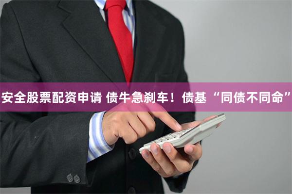 安全股票配资申请 债牛急刹车！债基 “同债不同命”